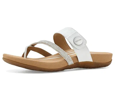 Aetrex Izzy Sparkle Thong Sandal Women's Flat Shoes White Sparkle: Eu 41 (us Women's 10) M (b)