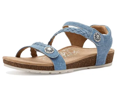 Aetrex Jillian Braided Quarter Strap Sandals In Blue