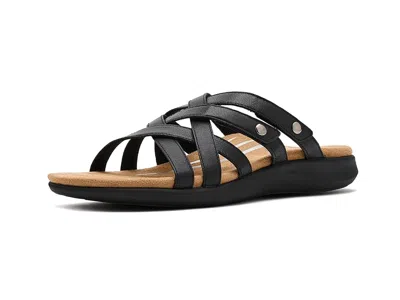 Aetrex Kasey Adjustable Slide Sandals In Black