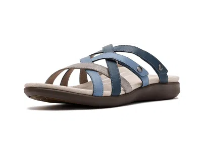 Aetrex Kasey Adjustable Slide Sandals In Blue