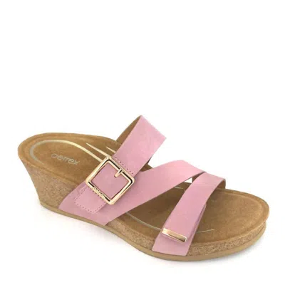 Aetrex Kimmy Wedge Sandal In Pink