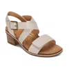 Aetrex Women Kristin Block Heel Sandal In Ivory In Multi