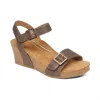 Aetrex Lexa Wedge Sandal In Brown