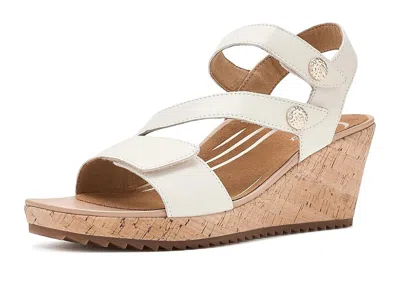 Aetrex Madelyn Adjustable Wedge Sandals Women's Wedge Shoes Off White: Eu 36 (us Women's 6-6.5) M (b)