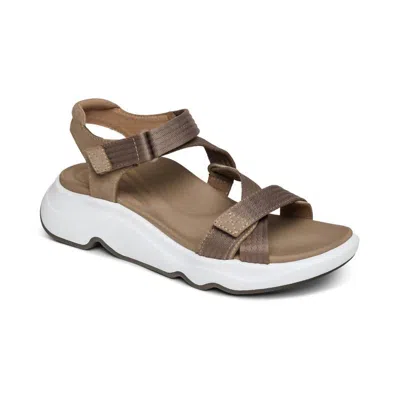 Aetrex Marz Sandal In Taupe In Grey