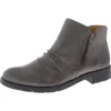 Aetrex Mila Womens Leather Block Heel Ankle Boots In Grey