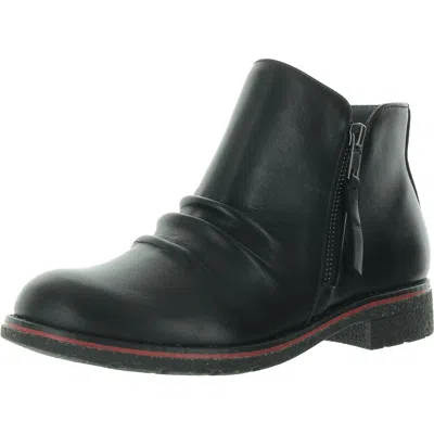 Aetrex Mila Womens Zipper Leather Booties In Black