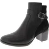 Aetrex Rebecca Womens Leather Buckle Ankle Boots In Black