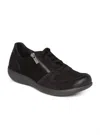 Aetrex Roxy Arch Support Casual Sneaker - Wide In Black In Black
