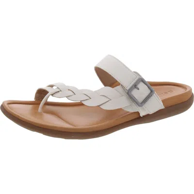 Aetrex Selena Womens Leather Adjustable Slide Sandals In White