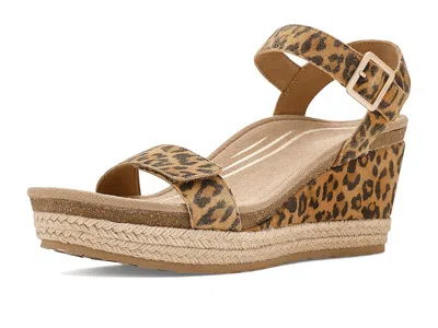 Aetrex Sydney Adjustable Wedge Sandals In Animal Print