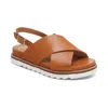 Aetrex Thea Back Strap Cork Flat Sandal In Ginger