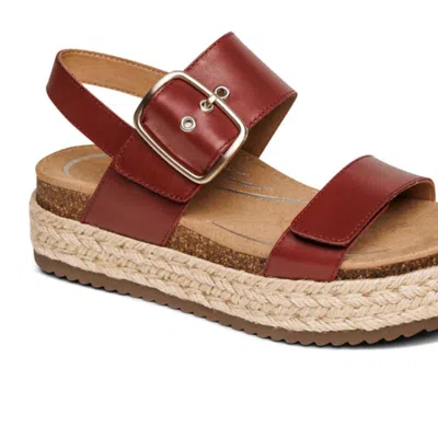 Aetrex Vania Arch Support Platform Sandal In Red