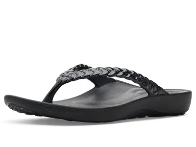 Aetrex Vicki Thong Sandal Women's Sandals Black Gloss: Eu 37 (us Women's 7) M (b)