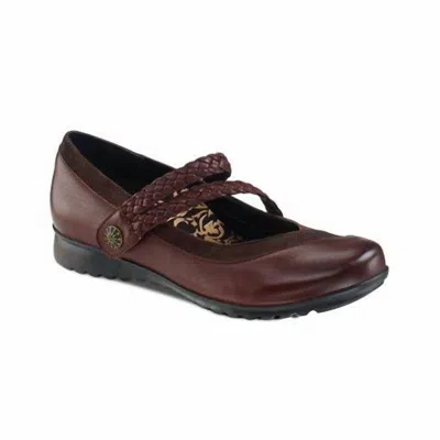 Aetrex Women's Ada Braided Mary Jane In Burgundy In Brown