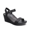 Aetrex Women's Andrea Wedge Sandal In Black In Black