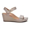 Aetrex Women's Andrea Wedge Sandal In Platinum In Silver