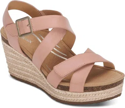 Aetrex Women's Anna Orthopedic Wedge Sandals In Rose In Multi