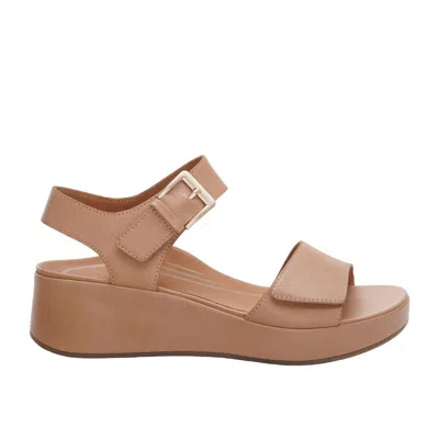 Aetrex Women's Ariel Wedge Sandal In Beige In Brown
