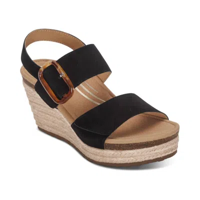Aetrex Women's Ashley Arch Support Wedge In Black