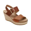 Aetrex Ashley Adjustable Wedge Sandals In Brown
