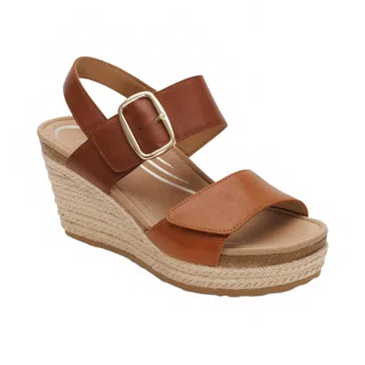 Aetrex Ashley Adjustable Wedge Sandals In Brown