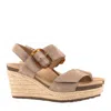Aetrex Women's Ashley Wedge Sandal In Taupe In Brown
