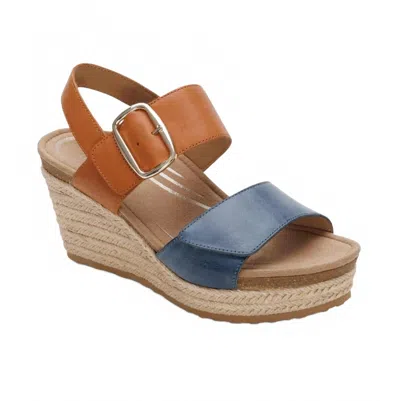 Aetrex Women's Ashley Wedge Sandals In Blue In Brown