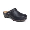 Aetrex Women's Beckie Cork Clog With Convertible Sling Back In Black In Black
