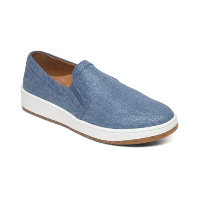 Aetrex Women's Cameron Slip On Sneaker In Denim In Blue