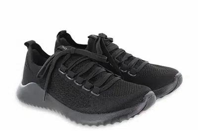 Aetrex Women's Carly Lace Up Sneaker In Black/black