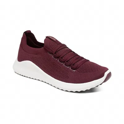 Aetrex Women's Carly Sneaker In Burgundy In White