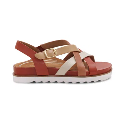 Aetrex Women's Carmen Cross‑band Sandal In Brown In Multi