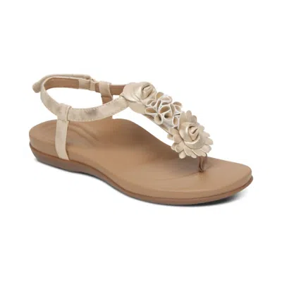 Aetrex Women's Charli Sandals In Champagne In White