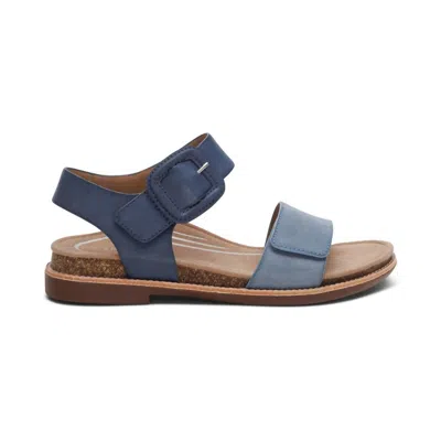Aetrex Women's Claire Quarter Strap Sandal In Navy In Blue