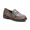 Aetrex Collette Loafer In Brushed Silver In Multi