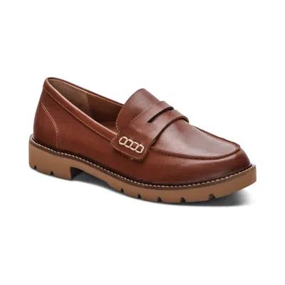 Aetrex Women's Collette Loafer In Cognac In Green