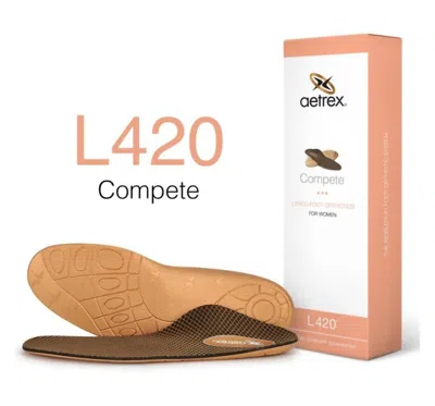 Aetrex Women's Compete Posted Orthotic Insole In Brown/tan In Multi