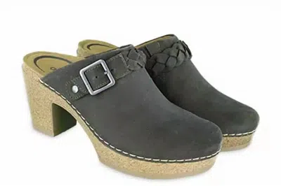 Aetrex Women Corey Buckle Strap Detail Open Heels Clog In Olive In Green