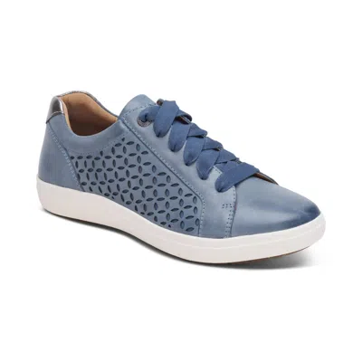 Aetrex Women's Courtney Lace-up Sneaker In Blue Cutout In Multi