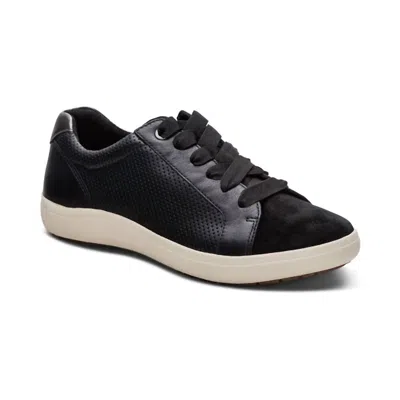 Aetrex Women Courtney Lace-up Sneakers In Black