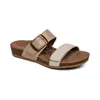 Aetrex Women's Daisy Adjustable Slide In Ivory In Multi