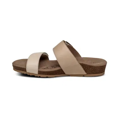 Aetrex Women's Daisy Adjustable Slide Sandals In Ivory In Brown
