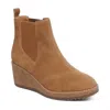 Aetrex Women's Dawn Wedge Chelsea Boot In Honey In Gold