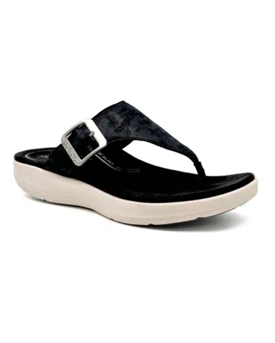 Aetrex Women's Donna Arch Support Platform Sandal In Black
