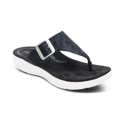 Aetrex Women's Donna Thong Sandals In Black