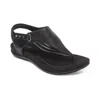 Aetrex Ellie Adjustable Quarter Strap Sandal In Black In Black