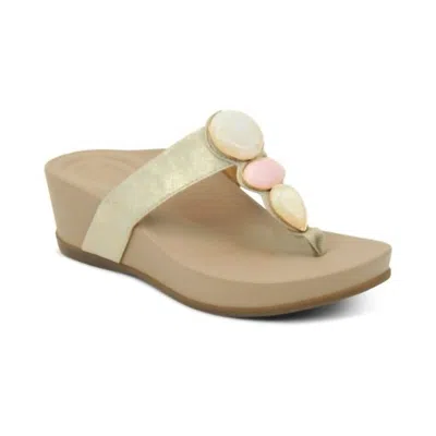 Aetrex Women Elyse Wedge In Gold