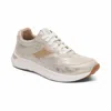 Aetrex Women's Emily Lace Up Sneaker In Champagne In Gold