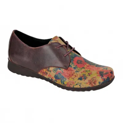 Aetrex Women's Erin Lace Up Oxford Shoe In Flower In Multi